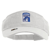Licensed 18th Airborne Corps Embroidered Cotton Twill Washed Visor - White OSFM