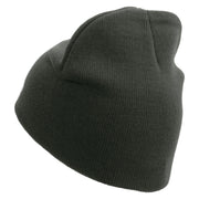 Licensed 101st Airborne Veteran Embroidered 8 Inch Knitted Short Beanie - DK-Grey OSFM