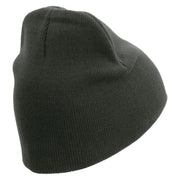 Licensed 101st Airborne Veteran Embroidered 8 Inch Knitted Short Beanie - DK-Grey OSFM