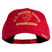 U.S. Marine Corps 3rd Marine Division Embroidered Solid Cotton Twill Pro Style Cap - Red OSFM