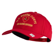 U.S. Marine Corps 3rd Marine Division Embroidered Solid Cotton Twill Pro Style Cap - Red OSFM