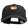 Apricot Slices Embroidered Normal Dyed Caps - Black OSFM