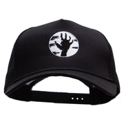 Zombie Hand Five Panels Pro Style Trucker Mesh Cap - Black OSFM