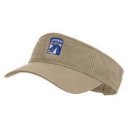 Licensed 18th Airborne Corps Embroidered Cotton Twill Washed Visor - Khaki OSFM