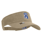 Licensed 18th Airborne Corps Embroidered Cotton Twill Washed Visor - Khaki OSFM