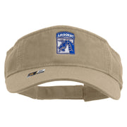 Licensed 18th Airborne Corps Embroidered Cotton Twill Washed Visor - Khaki OSFM