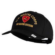 U.S. Marine Corps 3rd Marine Division Embroidered Solid Cotton Twill Pro Style Cap - Black OSFM