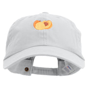 Apricot Slices Embroidered Normal Dyed Caps - White OSFM