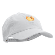 Apricot Slices Embroidered Normal Dyed Caps - White OSFM