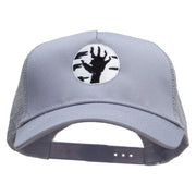 Zombie Hand Five Panels Pro Style Trucker Mesh Cap - Grey OSFM