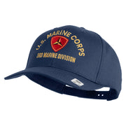 U.S. Marine Corps 3rd Marine Division Embroidered Solid Cotton Twill Pro Style Cap - Navy OSFM