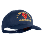 U.S. Marine Corps 3rd Marine Division Embroidered Solid Cotton Twill Pro Style Cap - Navy OSFM