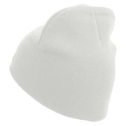 Licensed 101st Airborne Veteran Embroidered 8 Inch Knitted Short Beanie - White OSFM