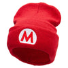 Made in USA Mario Luigi Wario Waluigi Embroidered Stretch ECO Cotton Long Beanie - Red XL