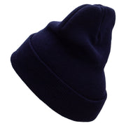 Mexico Soccer Ball 12 Inch Solid Knit Cuff Long Beanie - Navy OSFM