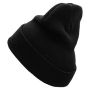 Mexico Soccer Ball 12 Inch Solid Knit Cuff Long Beanie - Black OSFM