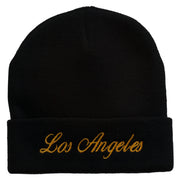 Los Angeles Embroidered Long Cuff Beanie