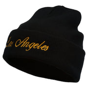 Los Angeles Embroidered Long Cuff Beanie