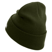 Licensed 101st Airborne Veteran Embroidered 12 Inch Long Knitted Beanie - Olive OSFM