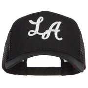 LA Embroidered Cotton Mesh Cap