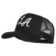 LA Embroidered Cotton Mesh Cap