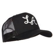 LA Embroidered Cotton Mesh Cap