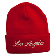 Los Angeles Embroidered Long Cuff Beanie