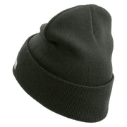 Licensed 101st Airborne Veteran Embroidered 12 Inch Long Knitted Beanie - DK-Grey OSFM