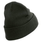 Licensed 101st Airborne Veteran Embroidered 12 Inch Long Knitted Beanie - DK-Grey OSFM