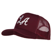 LA Embroidered Cotton Mesh Cap