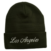 Los Angeles Embroidered Long Cuff Beanie