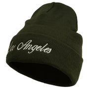 Los Angeles Embroidered Long Cuff Beanie