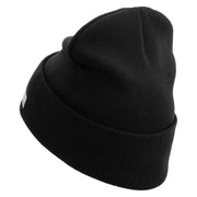 Licensed 101st Airborne Veteran Embroidered 12 Inch Long Knitted Beanie - Black OSFM