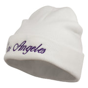 Los Angeles Embroidered Long Cuff Beanie