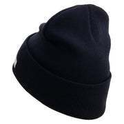 Licensed 101st Airborne Veteran Embroidered 12 Inch Long Knitted Beanie - Navy OSFM