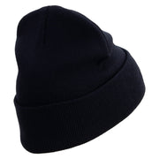 Licensed 101st Airborne Veteran Embroidered 12 Inch Long Knitted Beanie - Navy OSFM