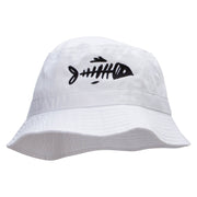 Fish Bone Embroidered Bucket Hat