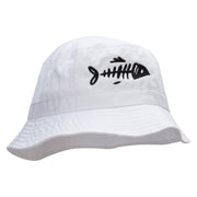 Fish Bone Embroidered Bucket Hat