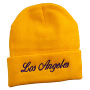 Los Angeles Embroidered Long Cuff Beanie