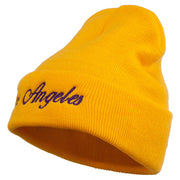 Los Angeles Embroidered Long Cuff Beanie