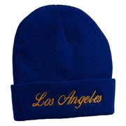 Los Angeles Embroidered Long Cuff Beanie