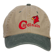 Cardinals Bird Embroidered Washed Two Tone Cap