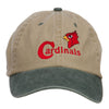 Cardinals Bird Embroidered Washed Two Tone Cap