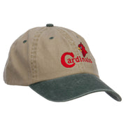 Cardinals Bird Embroidered Washed Two Tone Cap