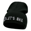 Let's Bike Embroidered Acrylic Short Beanie