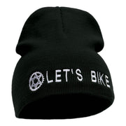 Let's Bike Embroidered Acrylic Short Beanie