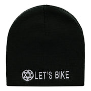 Let's Bike Embroidered Acrylic Short Beanie