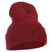 Lightning Bolt Embroidered Long Beanie