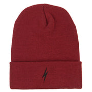 Lightning Bolt Embroidered Long Beanie