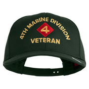 4th Marine Division Veteren Embroidered Solid Cotton Twill Pro Style Cap - Dk-Green OSFM